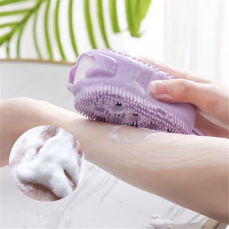 1pc Silicone Body Scrubber Bath Exfoliating Scrub Sponge Shower Brush Skin Care Cleaner Dead Skin Remover Bathing Tools